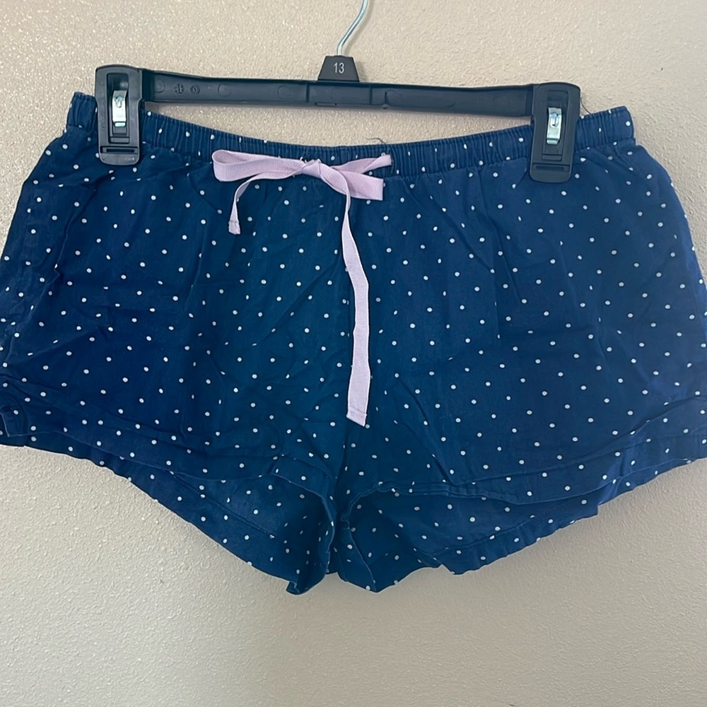 Navy Blue polka dot mini shorts
